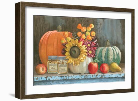 Harvest Bench-Beth Grove-Framed Art Print