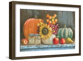 Harvest Bench-Beth Grove-Framed Art Print