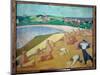 Harvest by the Sea, Saint Briac Sur Mer in 1891, 1891 (Oil on Canvas)-Emile Bernard-Mounted Giclee Print