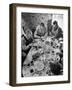 Harvest Farm Hands Eating Lunch Served by Their Wives in Kitchen of Farmhouse-Alfred Eisenstaedt-Framed Photographic Print