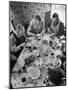 Harvest Farm Hands Eating Lunch Served by Their Wives in Kitchen of Farmhouse-Alfred Eisenstaedt-Mounted Photographic Print