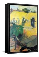 Harvest in Brittany-Paul Gauguin-Framed Stretched Canvas