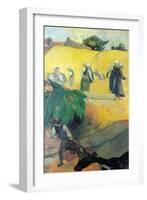 Harvest in Brittany-Paul Gauguin-Framed Art Print