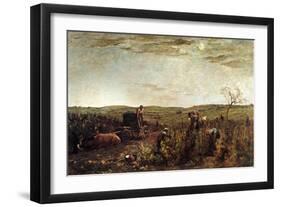 Harvest in Burgundy Painting by Charles Francois Daubigny (1817-1878) 1863 Sun. 1,72X2,94 M Paris,-Charles Francois Daubigny-Framed Giclee Print