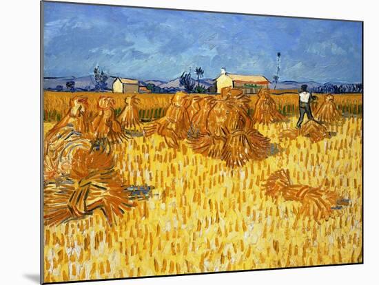 Harvest in Provence, June 1888-Vincent van Gogh-Mounted Giclee Print