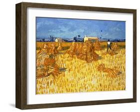 Harvest in Provence, June 1888-Vincent van Gogh-Framed Giclee Print