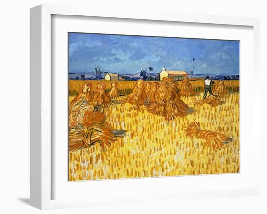 Harvest in Provence, June 1888-Vincent van Gogh-Framed Giclee Print