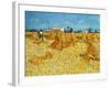 Harvest in Provence of Wheat Field with Sheaves, c.1888-Vincent van Gogh-Framed Giclee Print