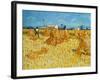 Harvest in Provence of Wheat Field with Sheaves, c.1888-Vincent van Gogh-Framed Giclee Print