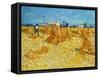 Harvest in Provence of Wheat Field with Sheaves, c.1888-Vincent van Gogh-Framed Stretched Canvas