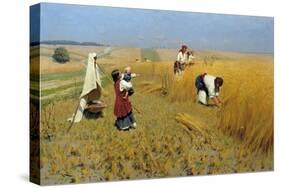 Harvest in Ukraine, 1886-Nikolai Kornilovich Pimonenko-Stretched Canvas