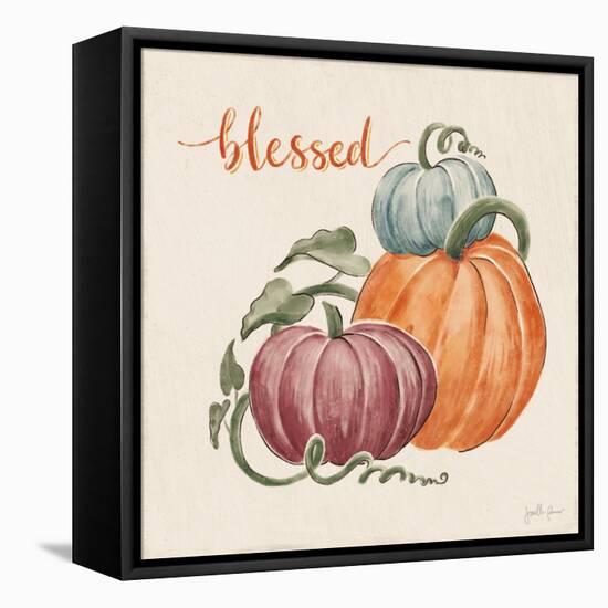 Harvest Jewels IV Pumpkins Sq-Janelle Penner-Framed Stretched Canvas