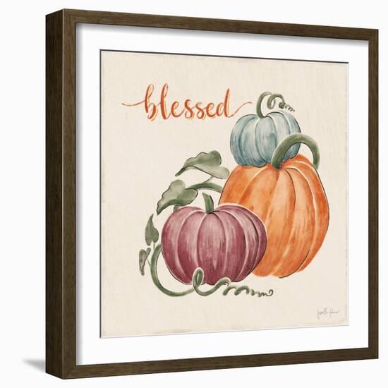 Harvest Jewels IV Pumpkins Sq-Janelle Penner-Framed Art Print