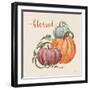 Harvest Jewels IV Pumpkins Sq-Janelle Penner-Framed Art Print