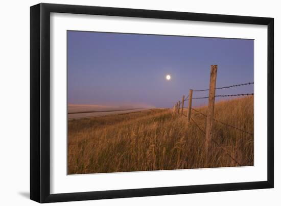 Harvest Moon Down the Road, Gleichen, Alberta, Canada-null-Framed Photographic Print