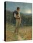 Harvest Moon, 'Globed in Mellow Splendour', 1879-Helen Allingham-Stretched Canvas