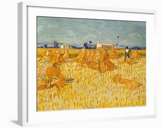 Harvest. Oil on canvas.-Vincent van Gogh-Framed Giclee Print