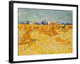 Harvest. Oil on canvas.-Vincent van Gogh-Framed Giclee Print