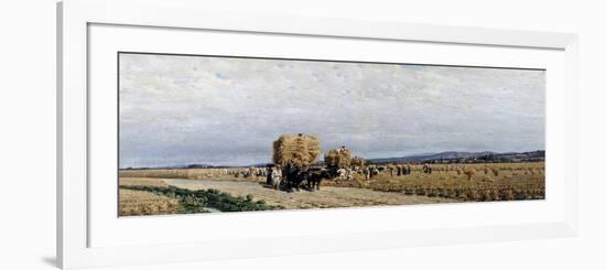 Harvest, Painting by Simone Campanile (1828-1896)-null-Framed Giclee Print