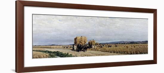 Harvest, Painting by Simone Campanile (1828-1896)-null-Framed Giclee Print