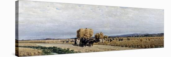 Harvest, Painting by Simone Campanile (1828-1896)-null-Stretched Canvas