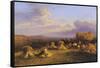 Harvest Scene, 1876-George Cole-Framed Stretched Canvas