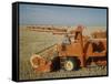 Harvest Story: Combines Harvest Wheat at Ranch in Texas-Ralph Crane-Framed Stretched Canvas