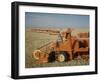 Harvest Story: Combines Harvest Wheat at Ranch in Texas-Ralph Crane-Framed Photographic Print