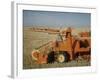 Harvest Story: Combines Harvest Wheat at Ranch in Texas-Ralph Crane-Framed Photographic Print