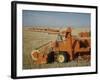 Harvest Story: Combines Harvest Wheat at Ranch in Texas-Ralph Crane-Framed Photographic Print