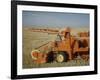 Harvest Story: Combines Harvest Wheat at Ranch in Texas-Ralph Crane-Framed Photographic Print