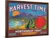 Harvest Time Apple Label - Yakima, WA-Lantern Press-Framed Art Print