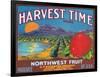 Harvest Time Apple Label - Yakima, WA-Lantern Press-Framed Art Print