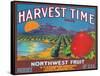 Harvest Time Apple Label - Yakima, WA-Lantern Press-Framed Stretched Canvas