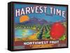 Harvest Time Apple Label - Yakima, WA-Lantern Press-Framed Stretched Canvas