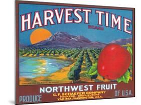 Harvest Time Apple Label - Yakima, WA-Lantern Press-Mounted Art Print