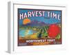 Harvest Time Apple Label - Yakima, WA-Lantern Press-Framed Art Print