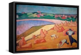 Harvest Time by the Sea, 1891 (Oil on Canvas)-Emile Bernard-Framed Stretched Canvas