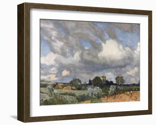 Harvest Time, (Oil on Cavas)-George Clausen-Framed Giclee Print