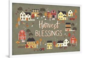 Harvest Village I Script-Laura Marshall-Framed Art Print