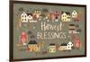 Harvest Village I Script-Laura Marshall-Framed Art Print