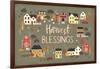 Harvest Village I Script-Laura Marshall-Framed Art Print