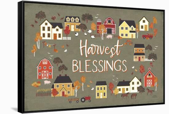 Harvest Village I Script-Laura Marshall-Framed Stretched Canvas