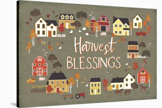 Harvest Village I Script-Laura Marshall-Stretched Canvas