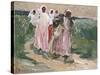 Harvest Women in Russia, 1928-Robert Sterl-Stretched Canvas