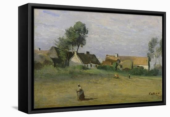 Harvest-Jean-Baptiste-Camille Corot-Framed Stretched Canvas