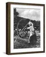 Harvester in Picardie, c.1900-Emile Frechon-Framed Photographic Print