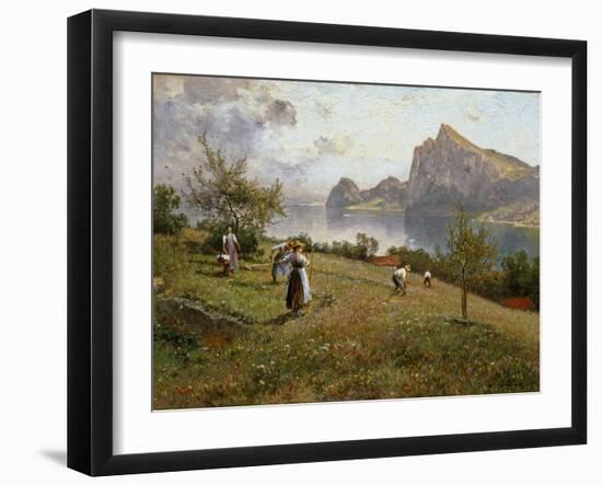 Harvesters by the Chiemsee, 1912-Joseph Wopfner-Framed Giclee Print