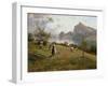 Harvesters by the Chiemsee, 1912-Joseph Wopfner-Framed Giclee Print