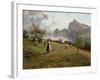 Harvesters by the Chiemsee, 1912-Joseph Wopfner-Framed Giclee Print